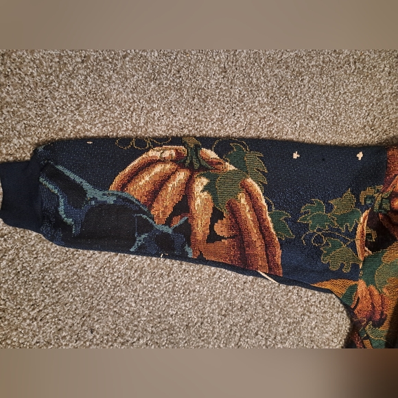 Vintage Sugar Street Weavers Black Cat Pumpkins Halloween Fall Spooky - Picture 7 of 9